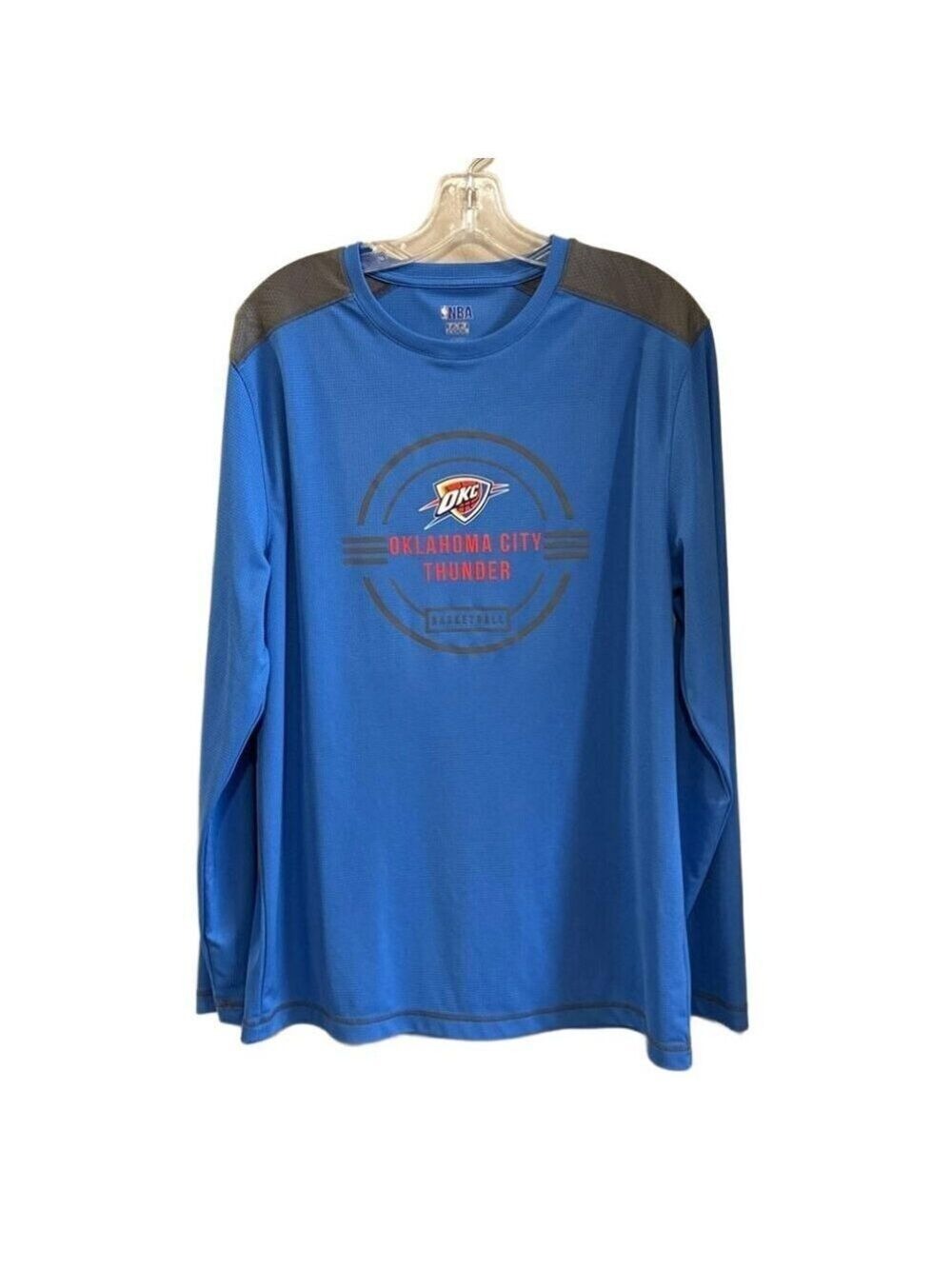 Men's Oklahoma City Thunder NBA Long Sleeve Performance Shirt. Size Large